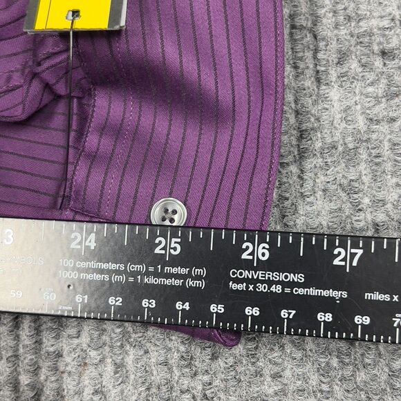 VTG APT 9 Luxury Shirt Mens XL Purple Black Striped Modern Fit Button Down NWT - Picture 16 of 16
